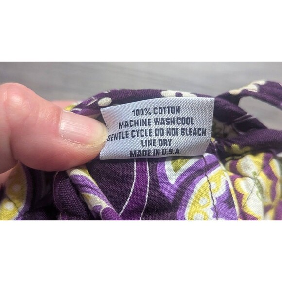 Stephanie Dawn Mini Crossbody Bag Catalina Pattern Made in USA Purple/Yellow - Picture 5 of 6